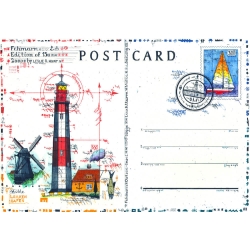 Original Bild vom Künstler Leslie G. Hunt "Postcard Leuchtturm" mit oder ohne Rahmen kaufen