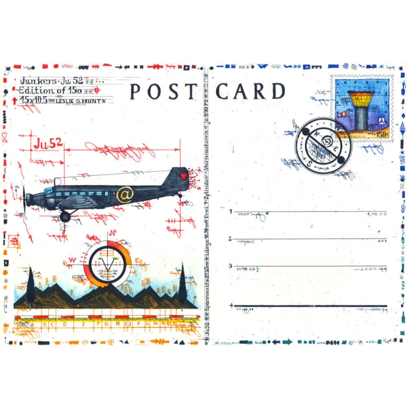 Original Bild vom Künstler Leslie G. Hunt "Postcard JU 52" mit oder ohne Rahmen kaufen