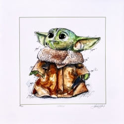 Das Original-Bild 'Grogu' wurde von Leslie G. Hunt entworfen und handsigniert.