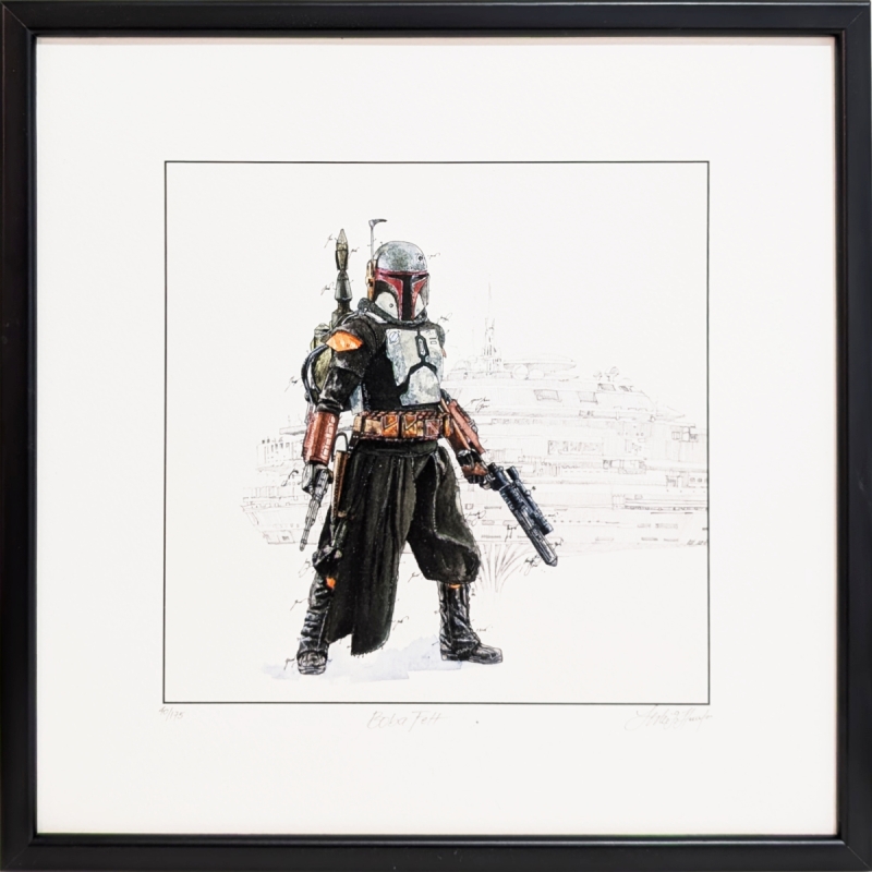 "Boba Fett" aus der Star-Wars Serie von Leslie G. Hunt, ein Original Giclee, limitiert handsigniert und numeriert