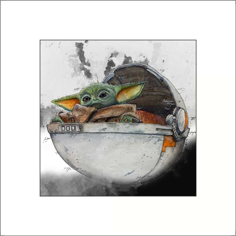 Das Original-Bild 'Grogu' wurde von Leslie G. Hunt entworfen und handsigniert.