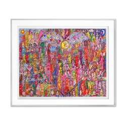 James Rizzi Love in the heart of the city, inkl. Alu-Rahmen mit Plexiglas und Passepartout