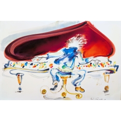Unikat: Gemälde auf Keilrahmen von Paul Kaminski, "Piano Man", ca. 90 x 140 cm