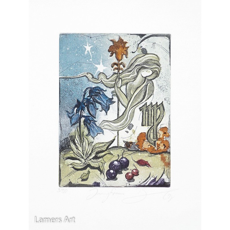 Original Kunst von Rüdiger Brassel "Jungfrau -68" kaufen Sie Bilder des bekannten deutschen Künstlers