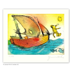 Original Bild "Jetzt ist es nicht mehr weit nach Panama" von Janosch - Kunst mit Zertifikat kaufen