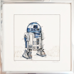 Leslie Hunt Original R2-D2 im Rahmen Alu-Matt