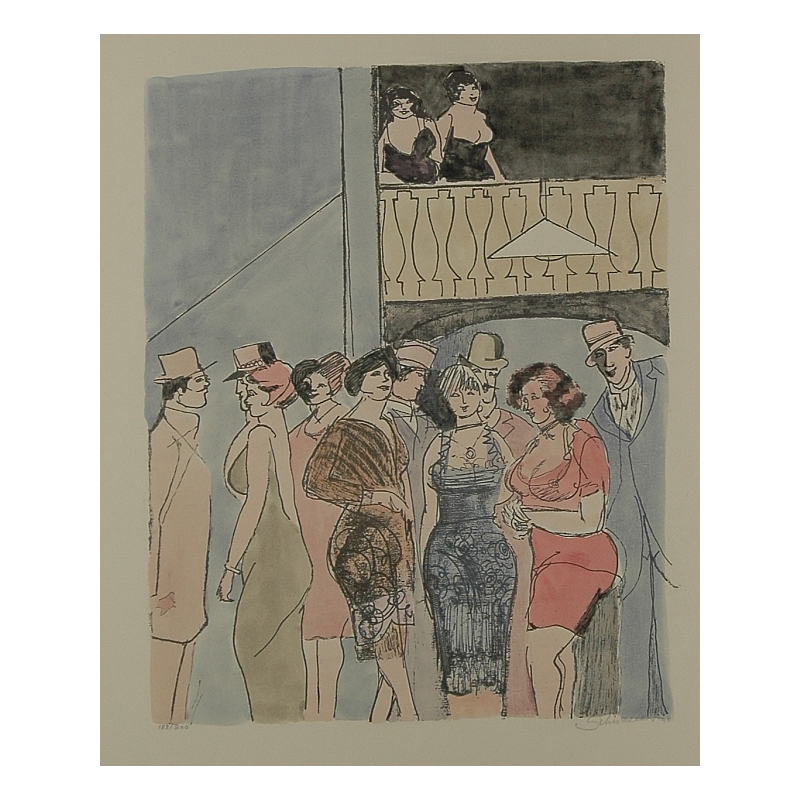 David Scheuer Original Lithographie limitiert, nummeriert und handsigniert "La Balcone"