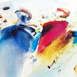 auch im Detail beeindruckt die Malerei von Paul Kaminski