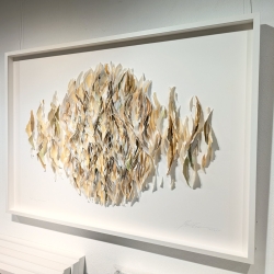 Original 3D Kunst von Gabriele Mierzwa Papierskulptur im Rahmen