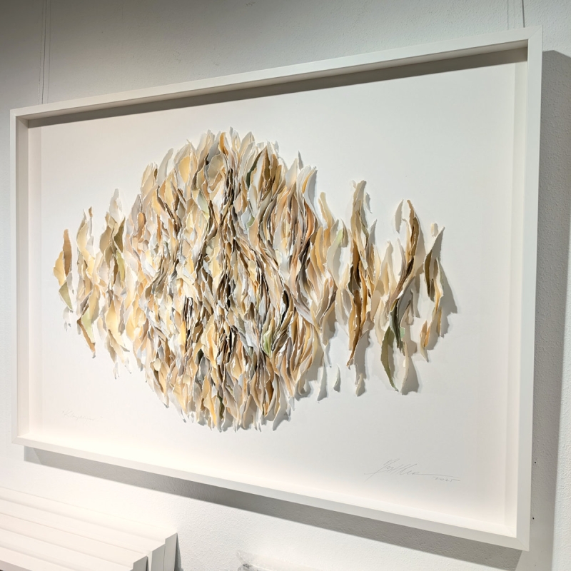 Original 3D Kunst von Gabriele Mierzwa Papierskulptur im Rahmen