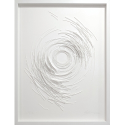 Original Twister Sky der Künstlerin Gabriele Mierzwa im Rahmen weiß und Museumsglas 80x60