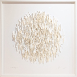 Original Papierobjekt im Rahmen "Klangkörper" Büttenpapier der deutschen Künstlerin Gabriele Mierzwa