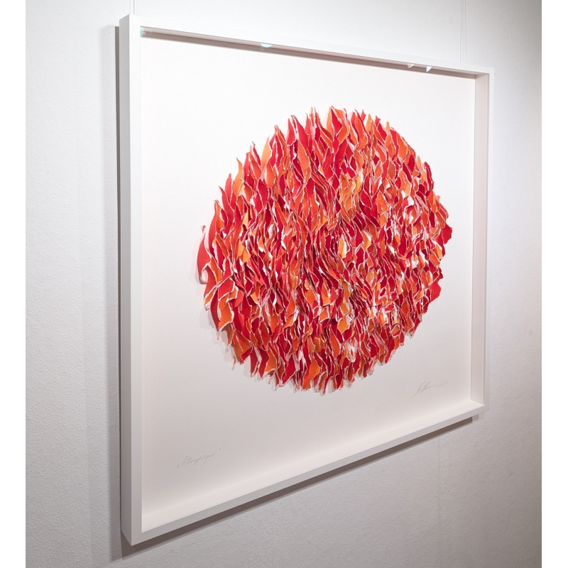 Gabriele Mierzwa "Klangkörper-rot-orange" 100x100 - Original 3D Papierobjekt Preis: 4.640,00 €