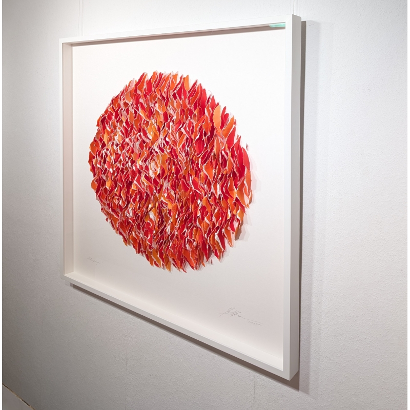 Gabriele Mierzwa "Klangkörper-rot-orange" 100x100 - Original 3D Papierobjekt Preis: 4.640,00 €