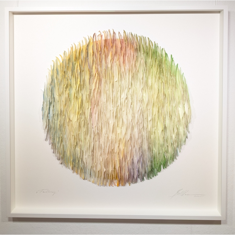 Original Papierobjekt im Rahmen "Klangkörper - 2025 pastell" der deutschen Künstlerin Gabriele Mierzwa