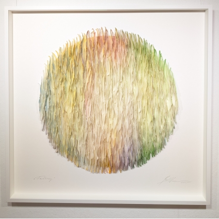 Original Papierobjekt im Rahmen "Klangkörper - 2025 pastell" der deutschen Künstlerin Gabriele Mierzwa