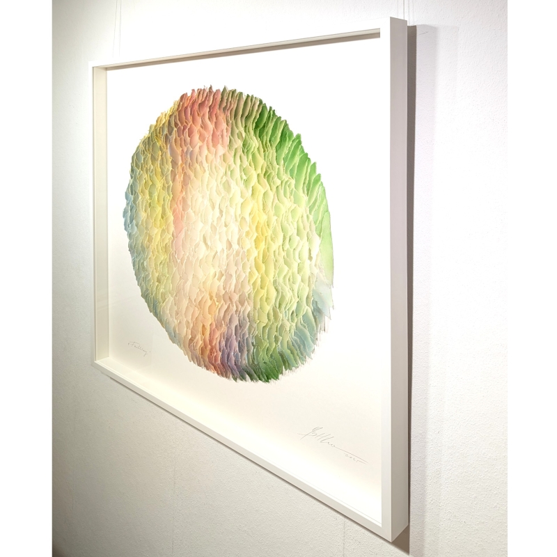 Gabriele Mierzwa "Klangkörper-2025 pastell" 100x100 - Original 3D Papierobjekt Preis: 4.640,00 €