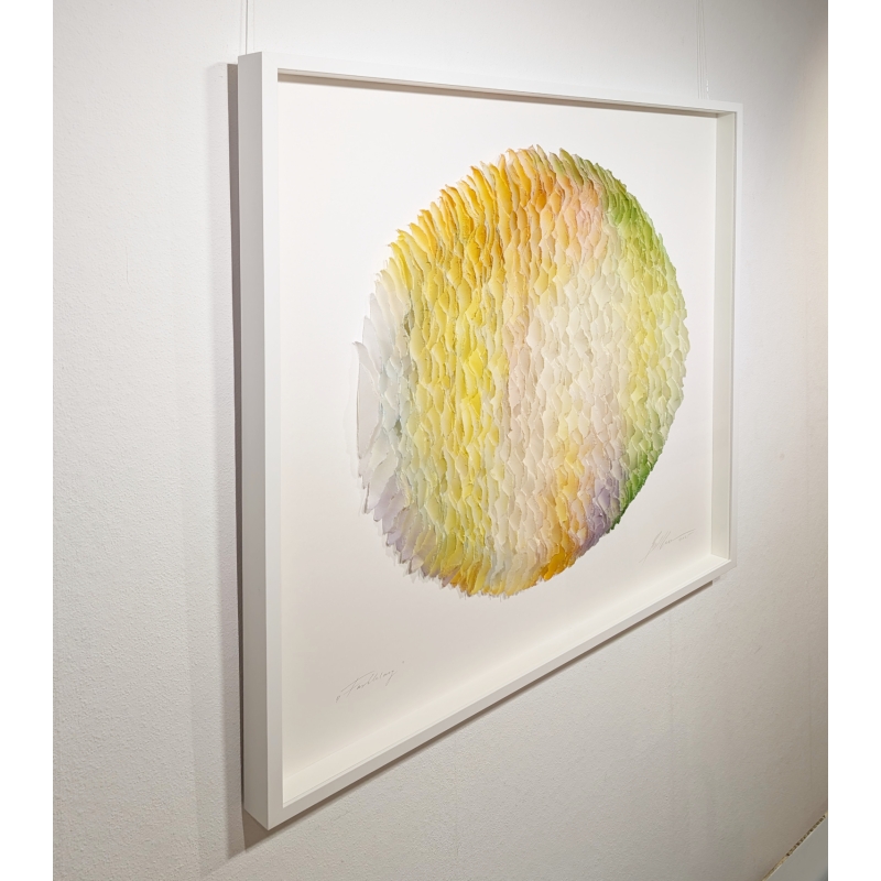 Gabriele Mierzwa "Klangkörper-2025 pastell" 100x100 - Original 3D Papierobjekt Preis: 4.640,00 €