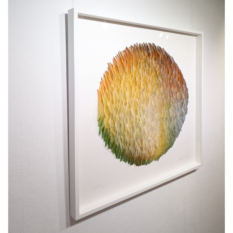 Gabriele Mierzwa "Klangkörper-2025 pastell blau" 100x100 - Original 3D Papierobjekt Preis: 4.640,00 €