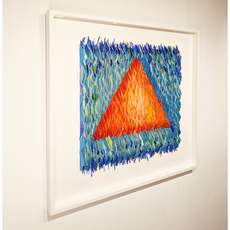 Gabriele Mierzwa "Kraftfeld- rotes Dreieck" 100x100 - Original 3D Papierobjekt Preis: 4.640,00 €