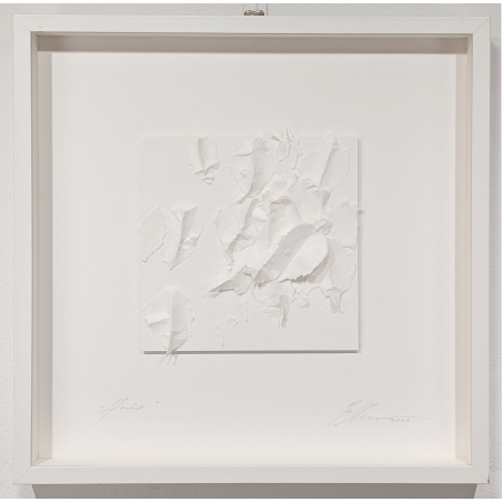 3D Papierobjekt „organics abstrakt" 50x50 cm im Rahmen – Original von Gabriele Mierzwa