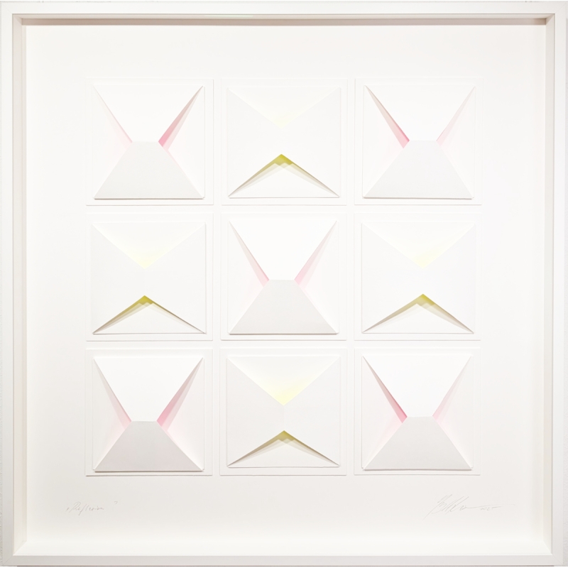 Gabriele Mierzwa "Reflexion" 100x100 - Original 3D Papierobjekt Preis: 4.640,00 €