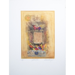 Nissan Engel "Israel - Jerusalem" Original Bild-Kunst