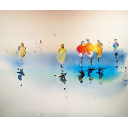 Paul Kaminski "Gemälde Menschen im Watt 5 -2019-" Original Bilder