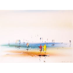 Paul Kaminski "Gemälde Menschen im Watt 2 -2024-" Original Bilder